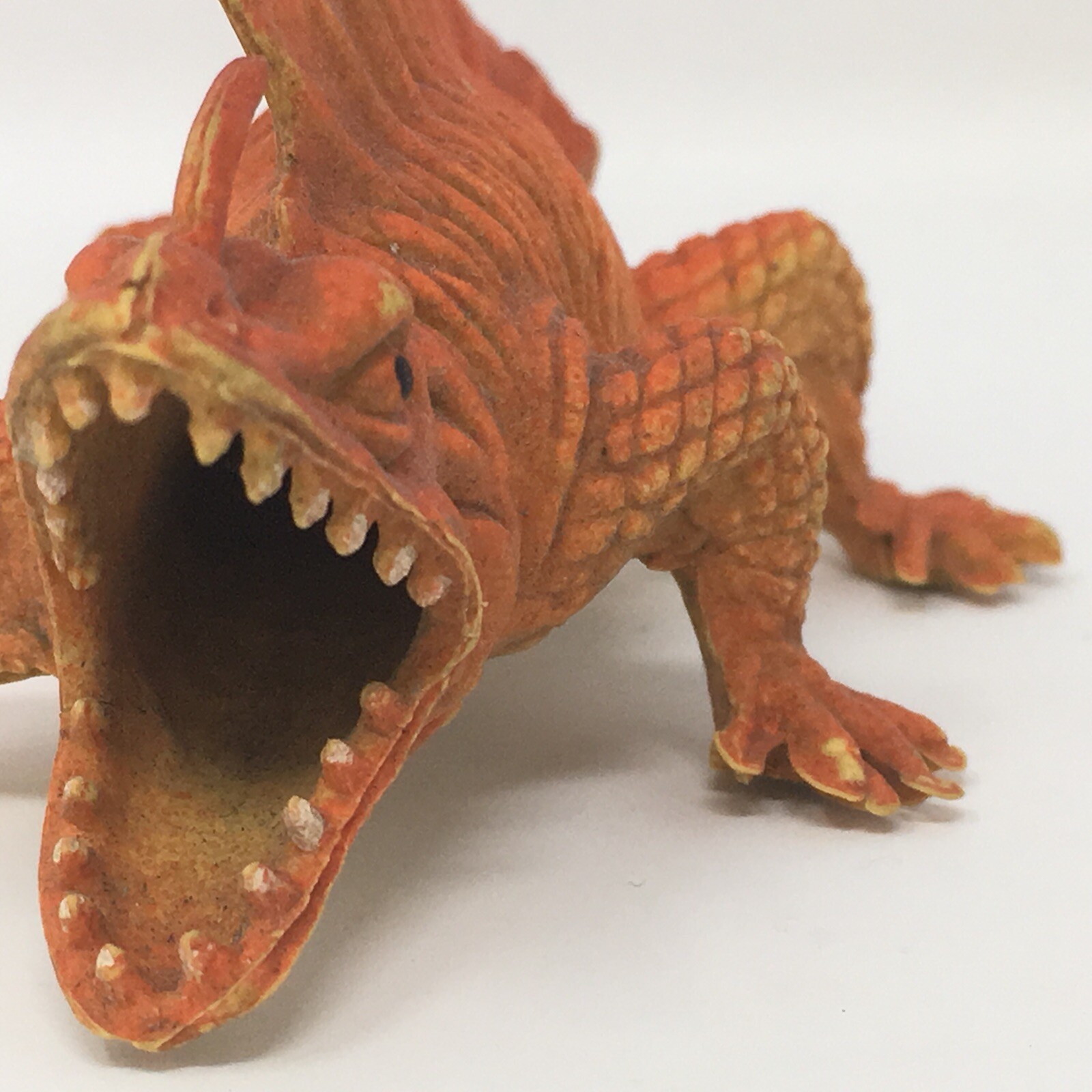 Vintage Plastic Rubber Toy 1970’s Chinasaur Hollow Yellow Orange Spinosaurus