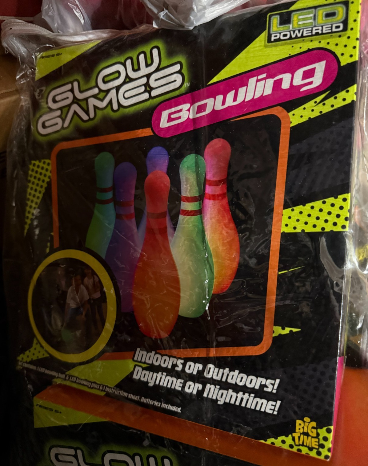 Glow in the dark bowling set with LED lights, 92592, Light up toys, for ages 5+