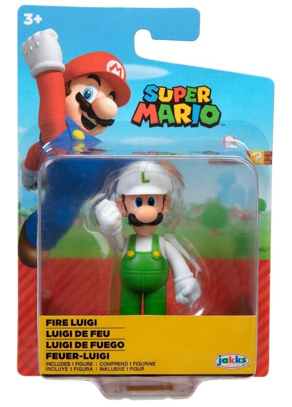 NEW Jakks 40551 FIRE LUIGI 2.5 Inch Mini-Figure Super Mario Bros Nintendo toy