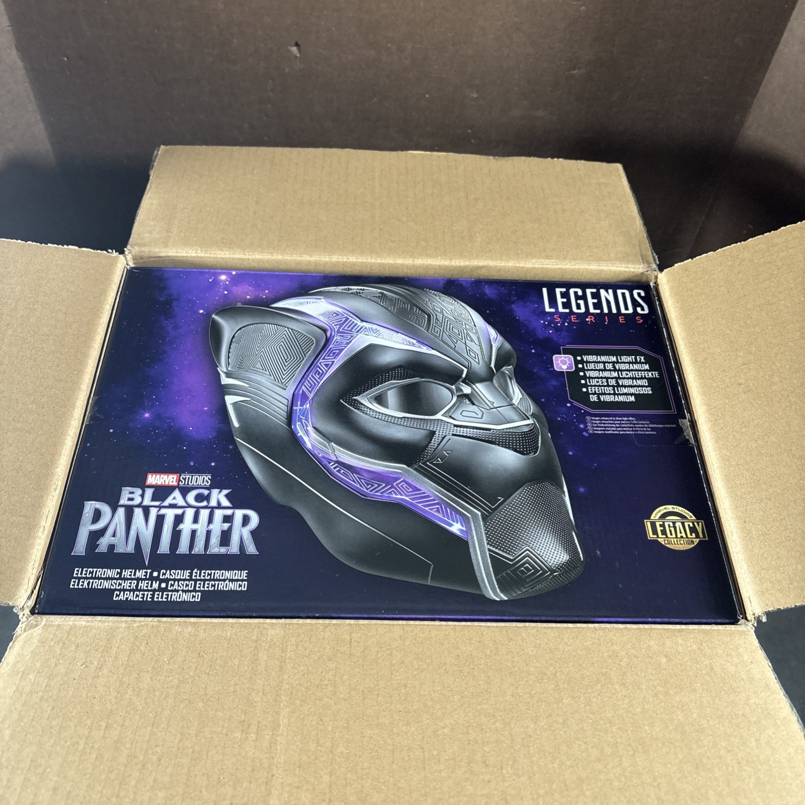 MARVEL LEGENDS BLACK PANTHER 1:1 SCALE VIBRANIUM TALKING HELMET ROLE PLAY HASBRO