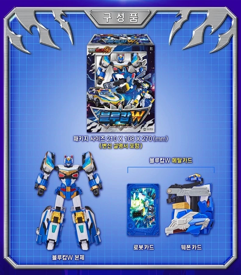 NEW Metal Cardbot W Bluecop W Transforming Robot Figure Car KOREA FAST&SAFE