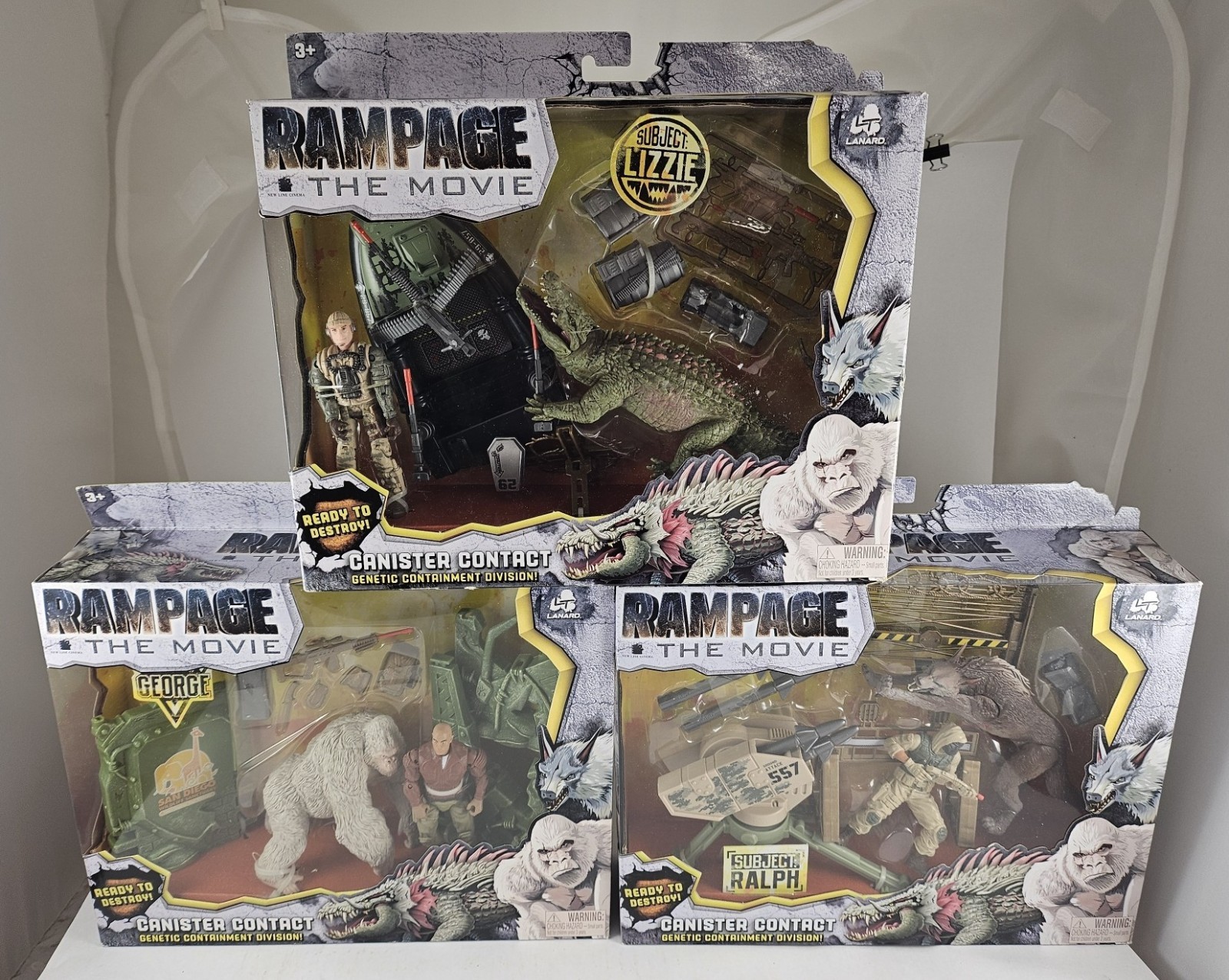 1:18 Lanard Toys Rampage The Movie: Canister Contact Three Pack