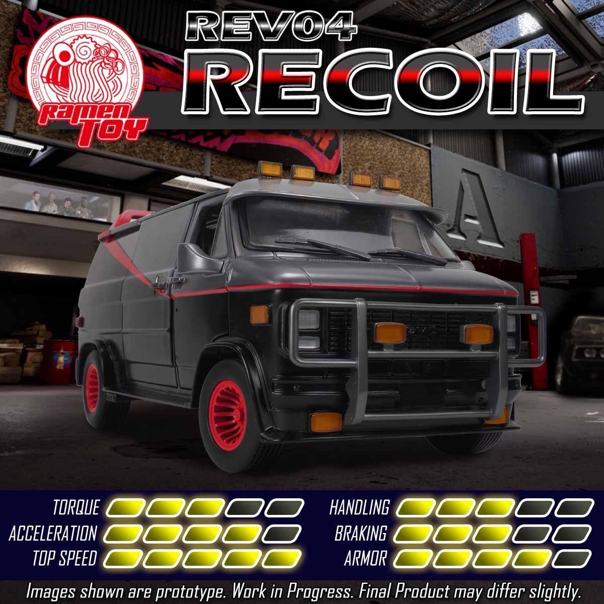 Ramen Toy REV04 Recoil A-Team van R.E.V.04 6-Inch 1/12 Scale Fits Marvel Legends