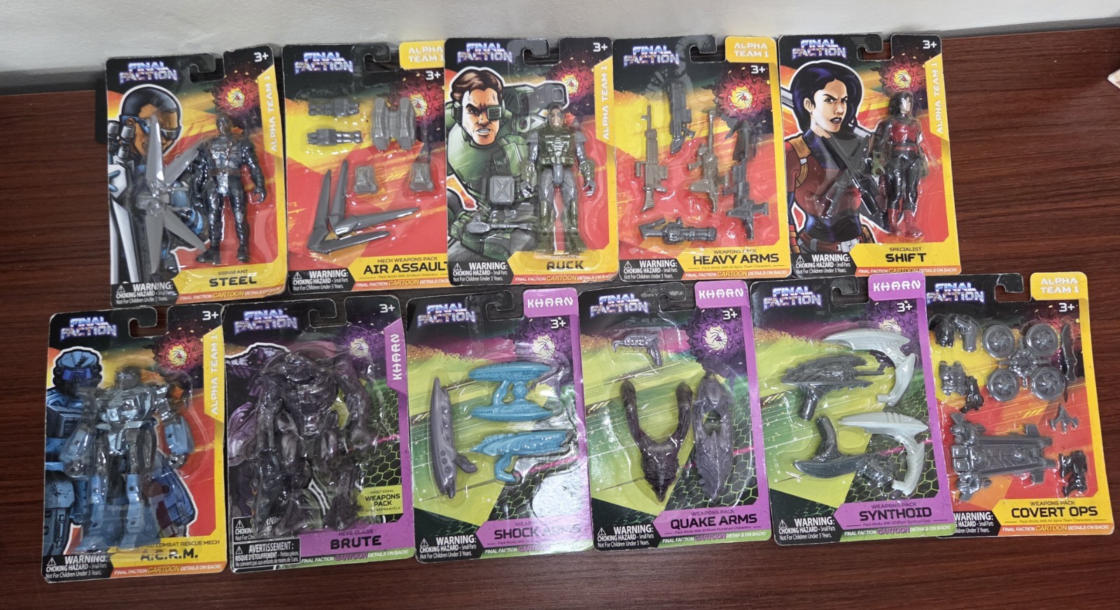 Lot of 11 Final Faction Action Figures & Accessories New