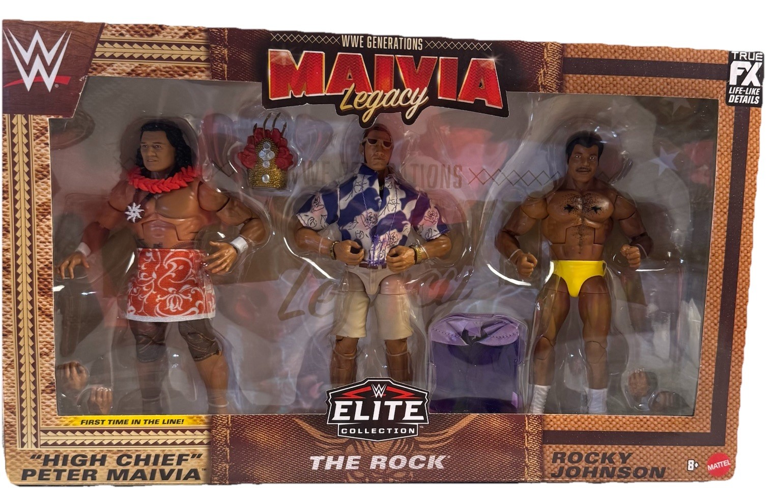 WWE Elite Maivia Legacy 3-Pack The Rock Rocky Johnson Peter Maivia New