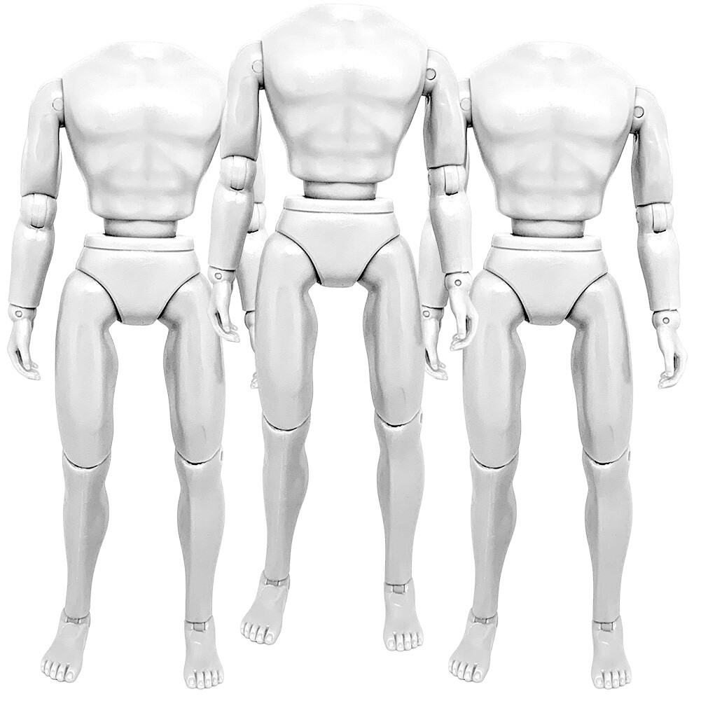 Set of 3 Type S Retro 6 Inch Male White Body Action Figures