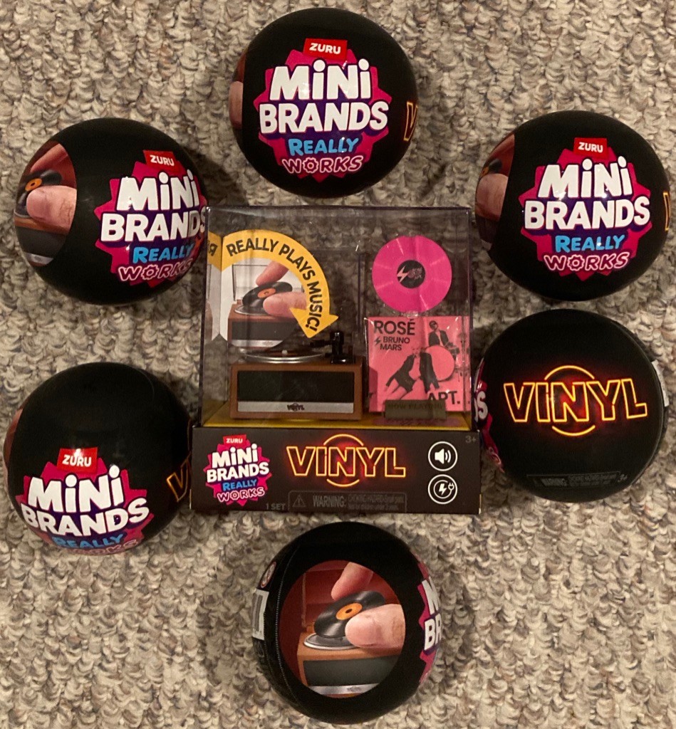 ZURU Mini Brands VINYL RECORD Capsule Mystery Blind Pack Lot of 6 & Player NEW!