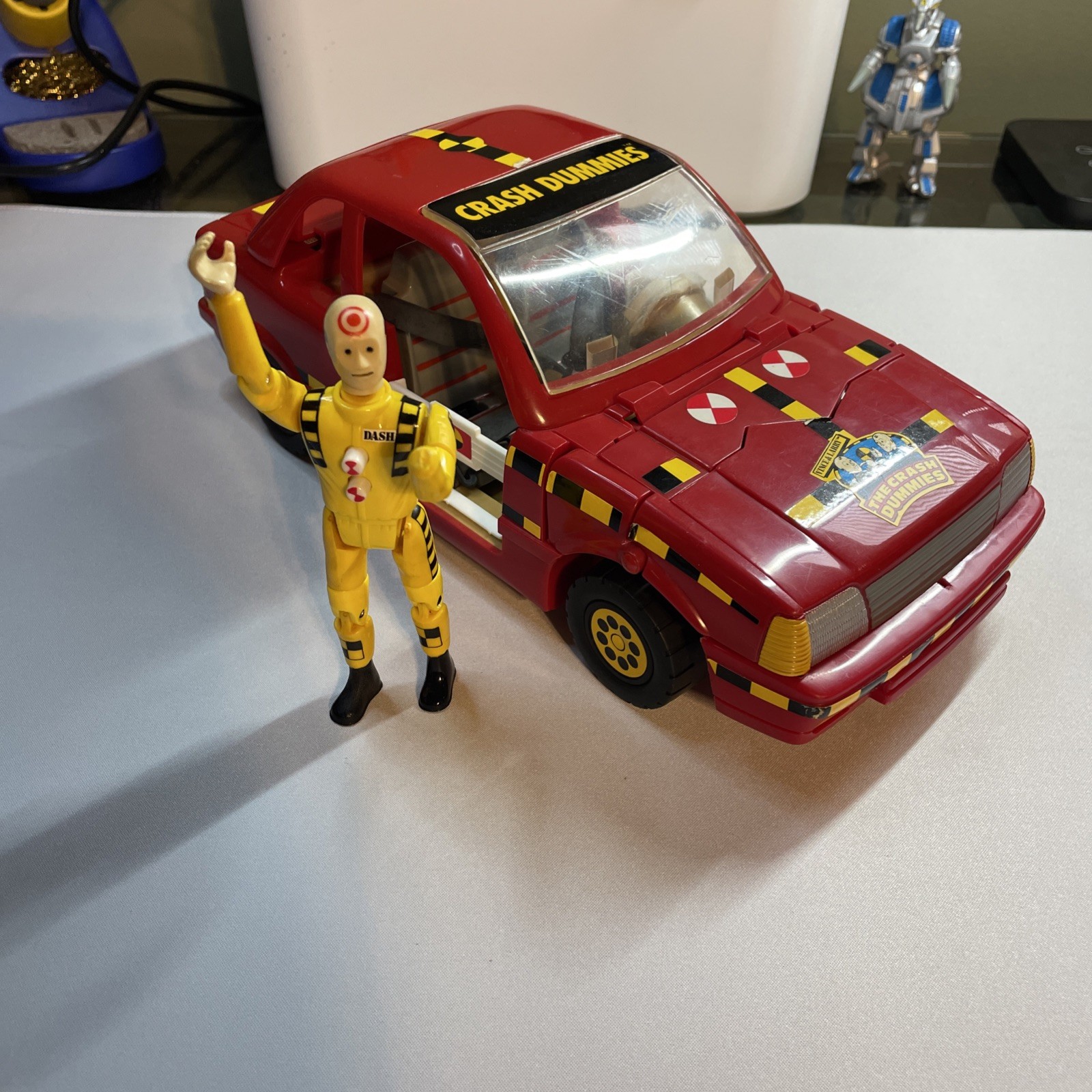 The Incredible Crash Dummies Red Car – Yellow Driver – Some Damage LOOK