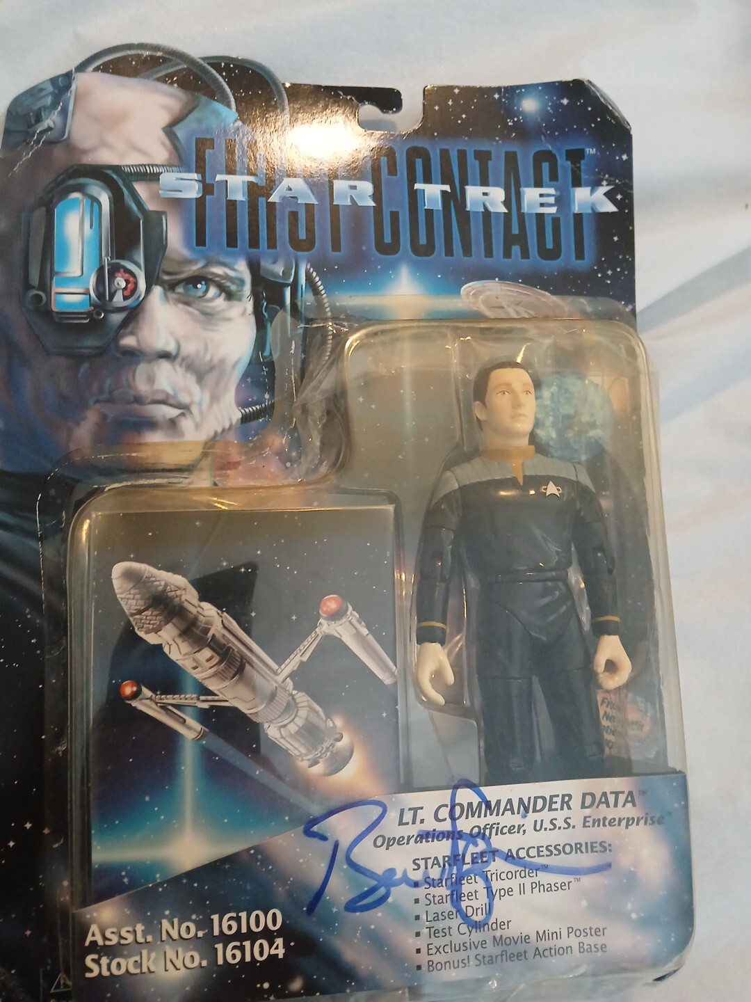 1996 Star Trek First Contact Commander Data Figure 16100 16104 New Autographed