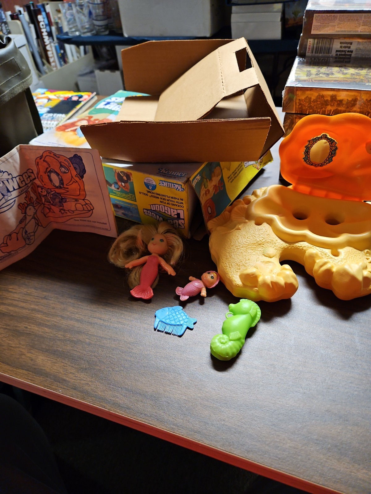 Sea Wees Lagoon Playset Mermaid Doll Box Kenner Lot 1979 Parts Lot Baby Comb