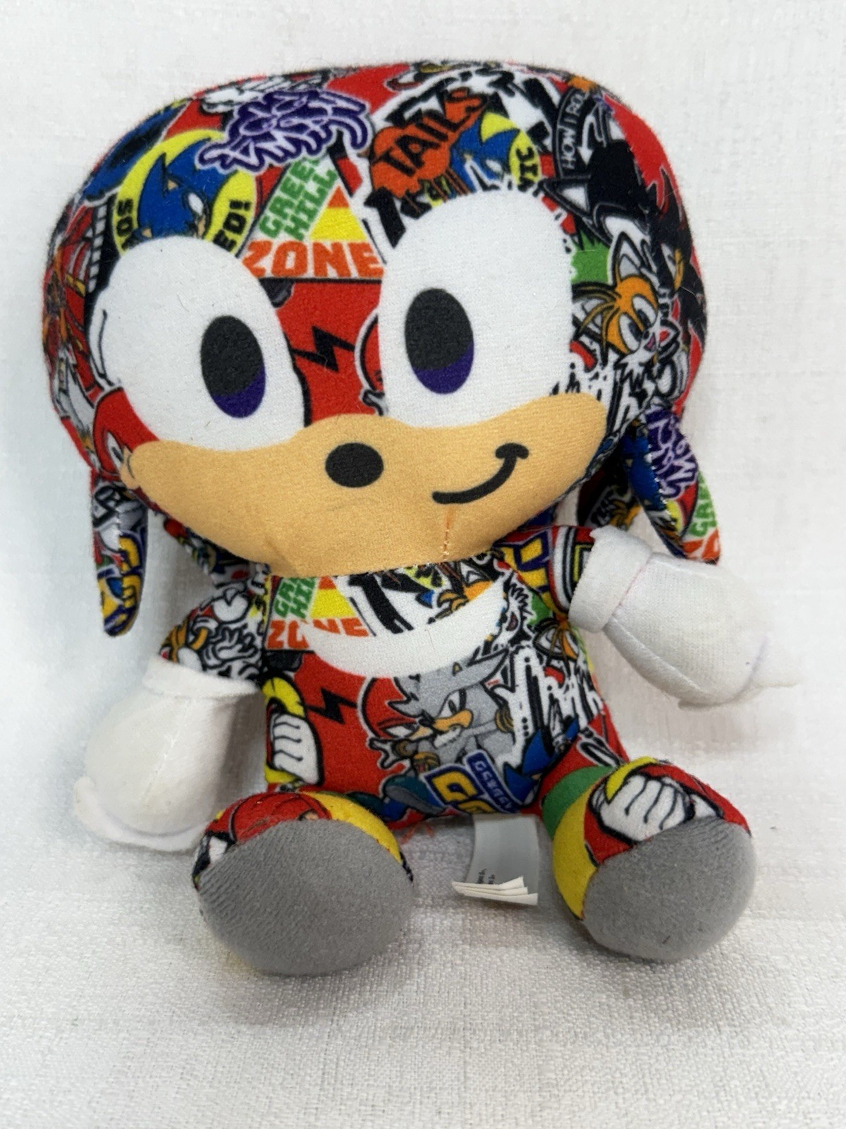 Sega 60th Anniversary KNUCKLES Chibi Sonic Sticker Bomb Toy Factory Plush 7 inch