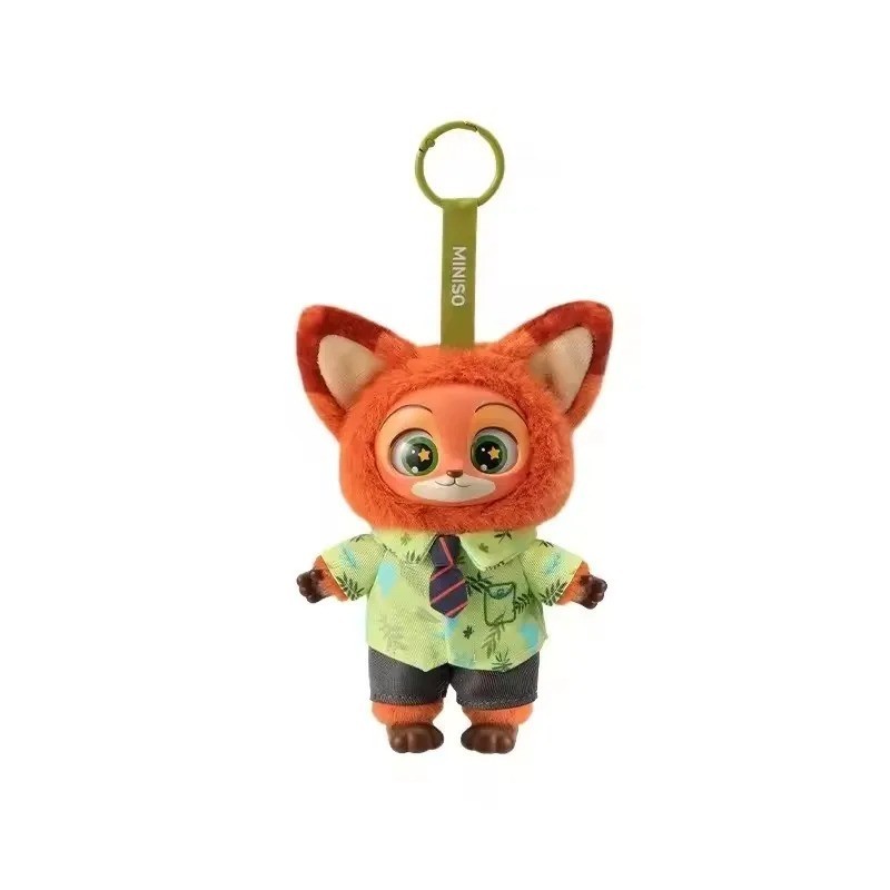 Authentic MINISO Zootopia Nick Plush Toy Charm Confirmed Blind Box Pendant Gift