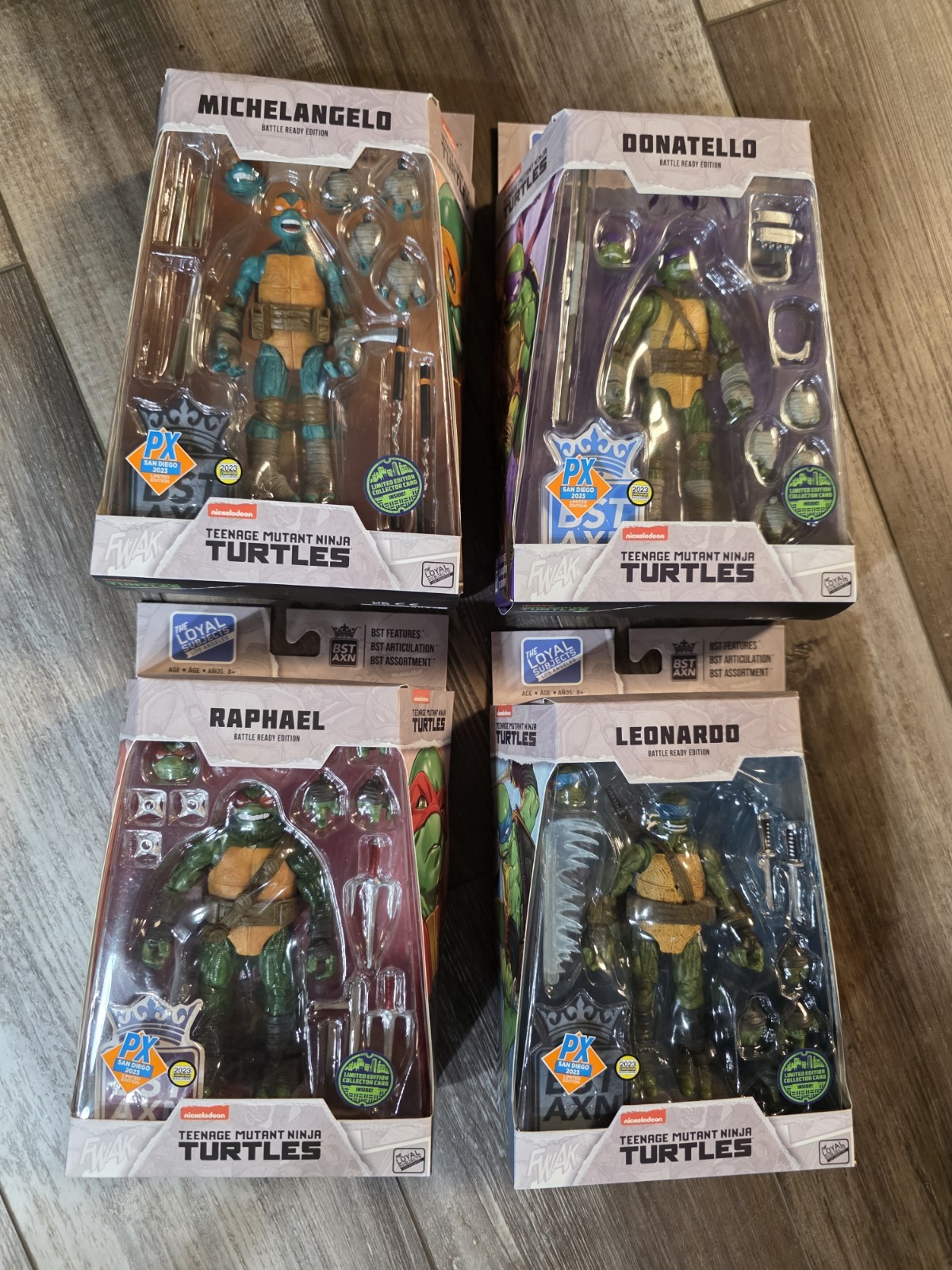 SDCC 2023 Loyal Subjects Battle Ready Tmnt 4 Pack Set BST AXN Ninja Turtles New