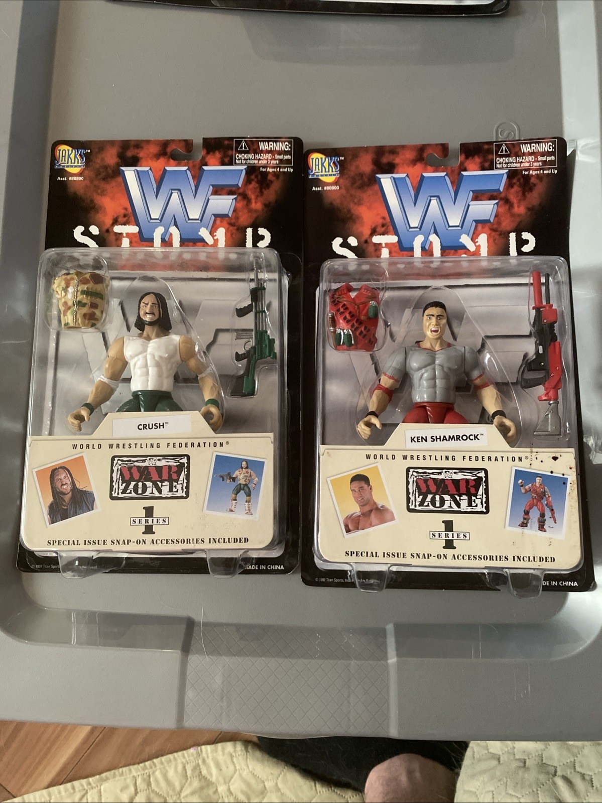 Jakks WWF Stomp Series 1 Crush And Ken Shamrock