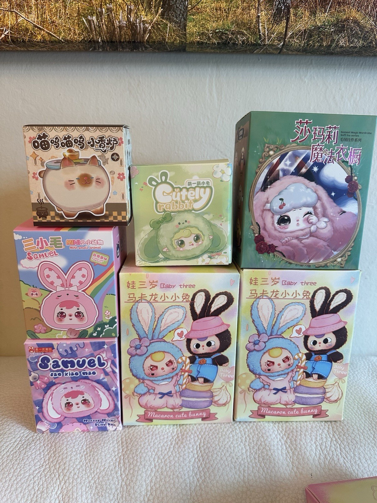 Set of 7 Baby Three Samuel Rabbit & Cat Blind Boxes