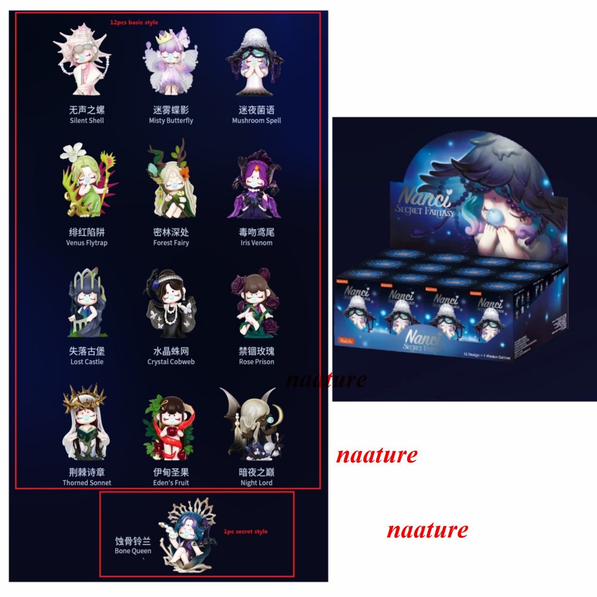 12pcs Rolife Nanci Secrect Series PVC Figure Limited Models Collectible Toys Set