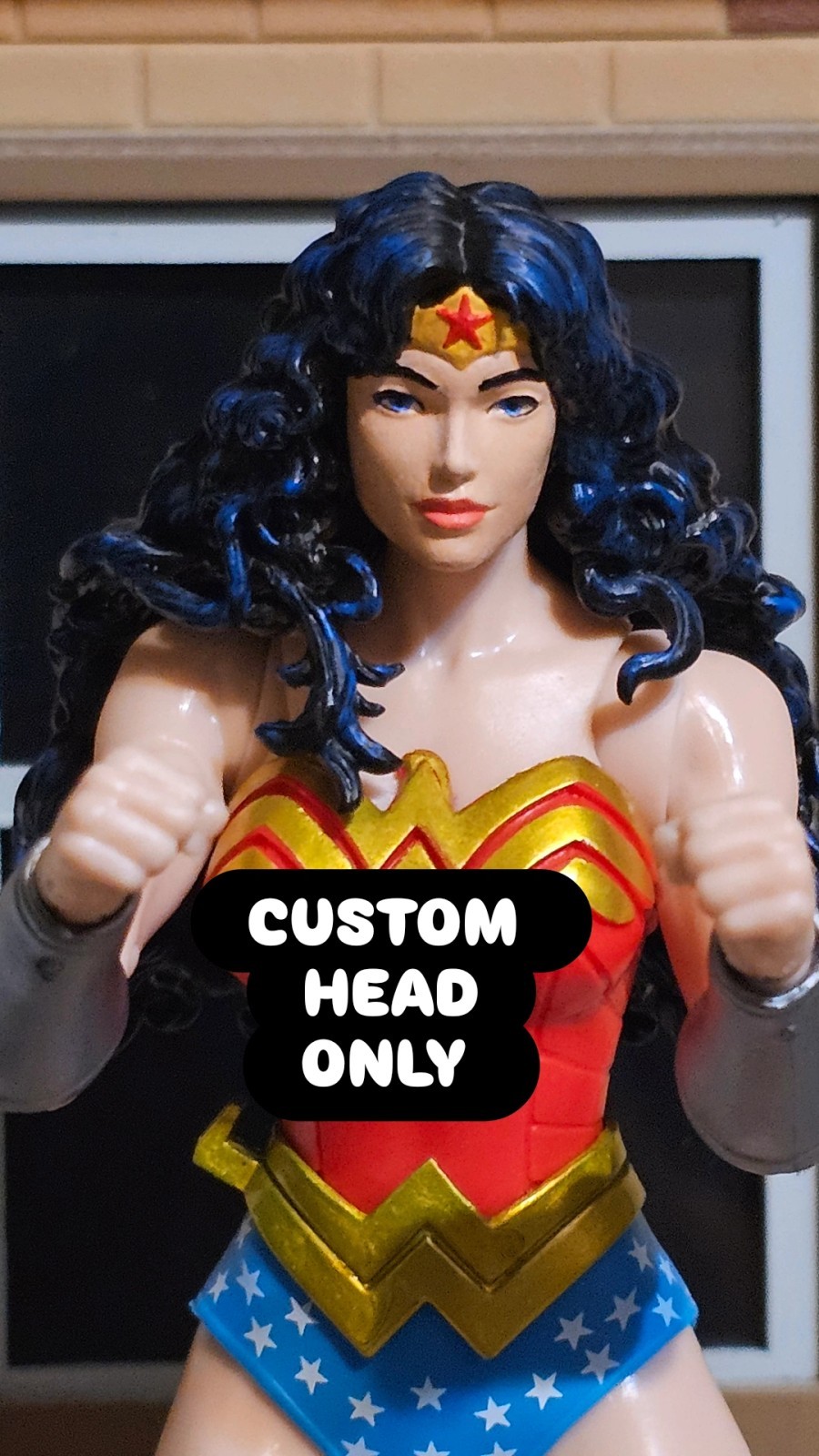 Custom Head For Mcfarlane Dc Classic Wonder Woman & Collector Edition