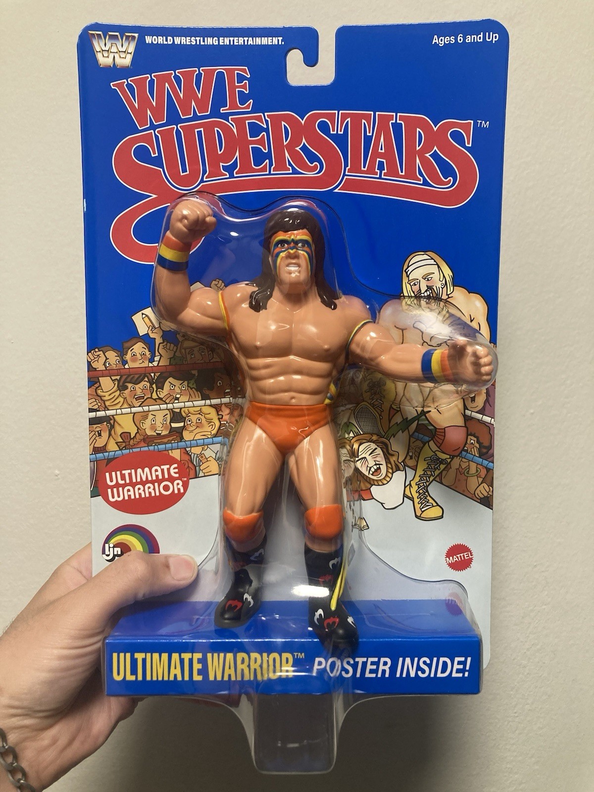 WWE Superstars LJN Ultimate Warrior Blue Card Retro WWF Style Figure Series 2