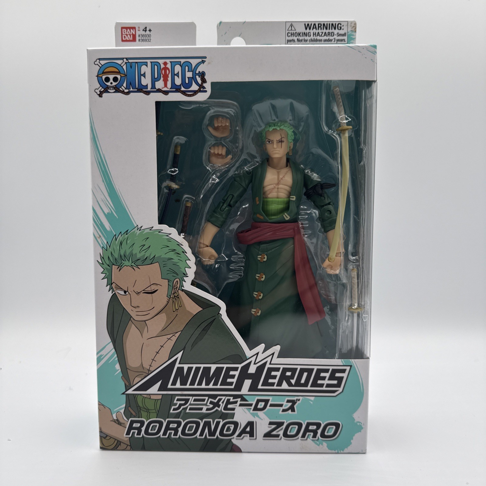Anime Heroes Roronoa Zoro One Piece Action Figure Bandai New in Package Sealed