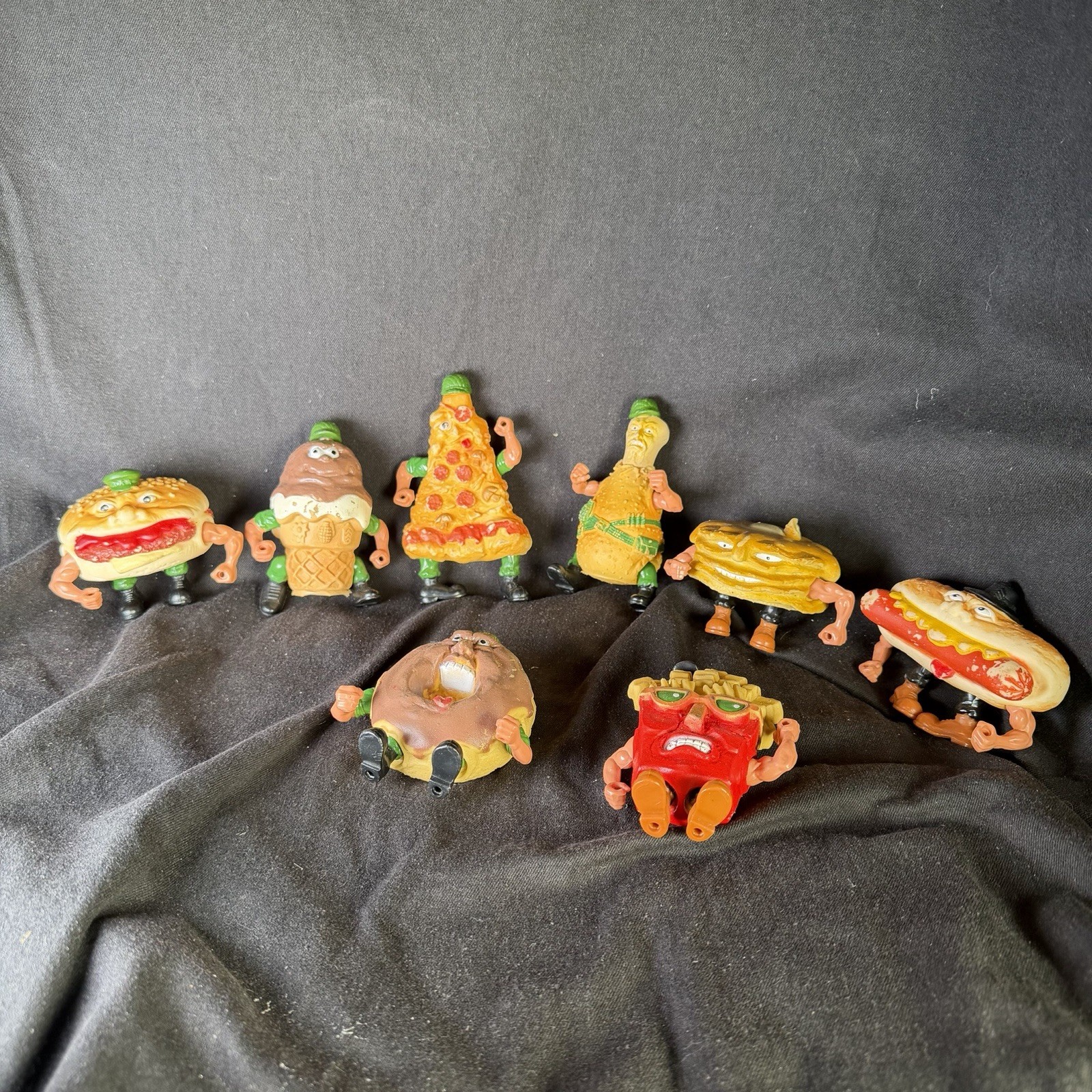 Lot Of 8 Food Fighters 1988 Mattel Action Figures – Read and See Photos