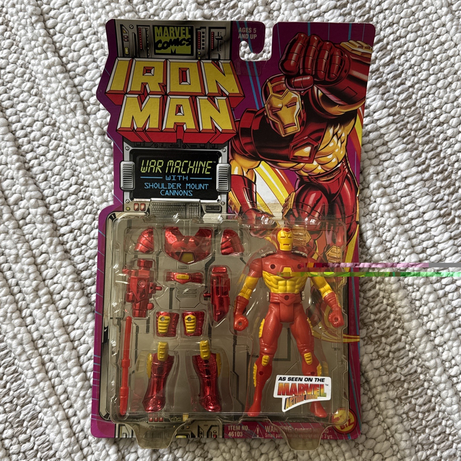 Toy Biz Marvel Iron Man 1994 Plasma Cannon Figure Rare MIS PACKAGE! War Machine