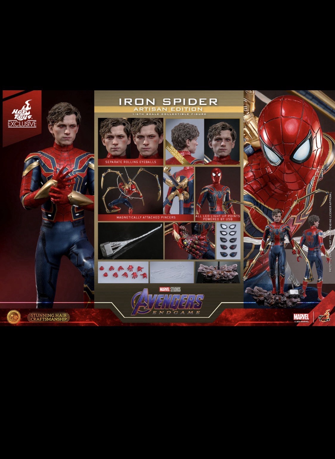 Hot Toys Marvel Avengers End Game Iron Spider Artisan Spider-Man MMS762AE 1/6