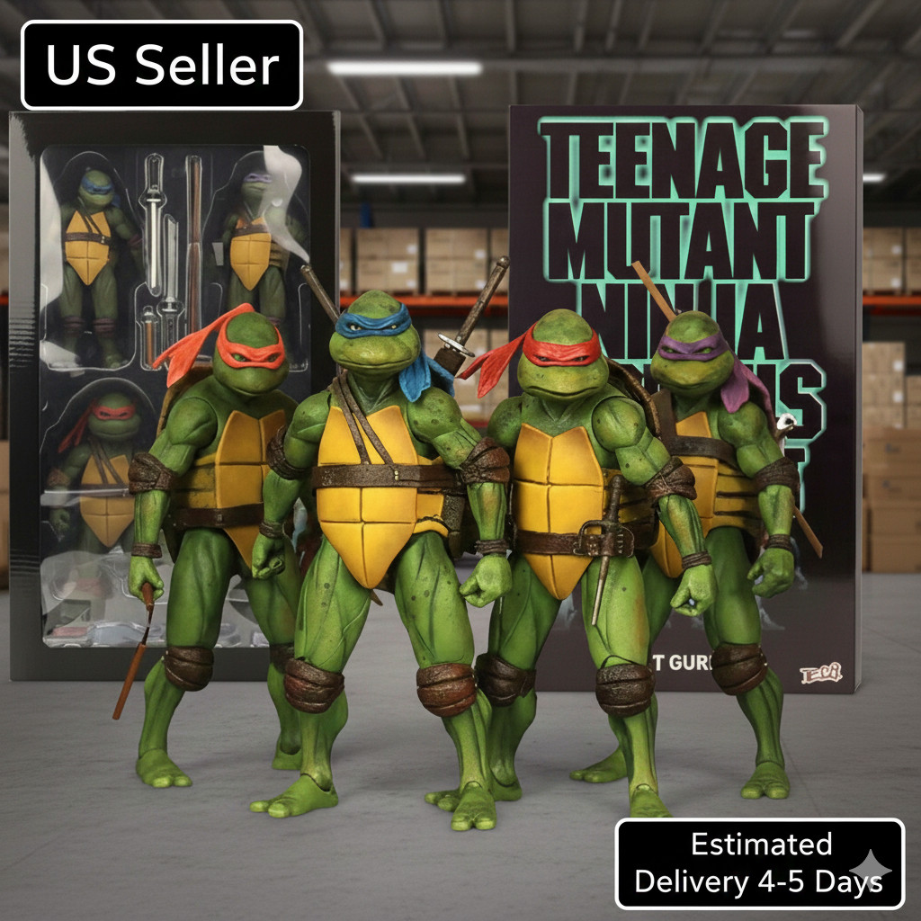 Ninja Turtles 1990 Movie TMNT 7″ Action Figure Set of 4 BNIB (Not NECA) US STOCK