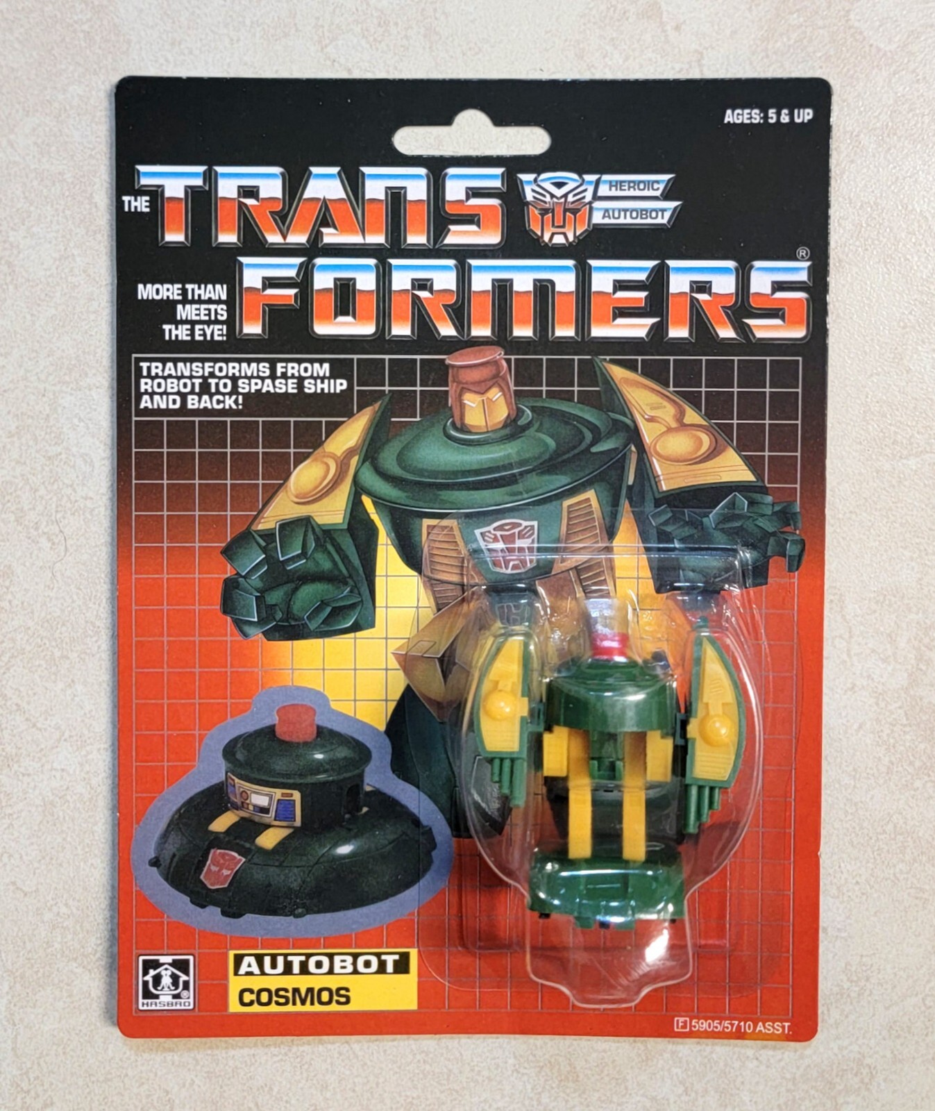 TRANSFORMERS G1 COSMOS US SELLER RARE MOSC! AUTOBOT MINI-BOT UFO TOY ROBOT
