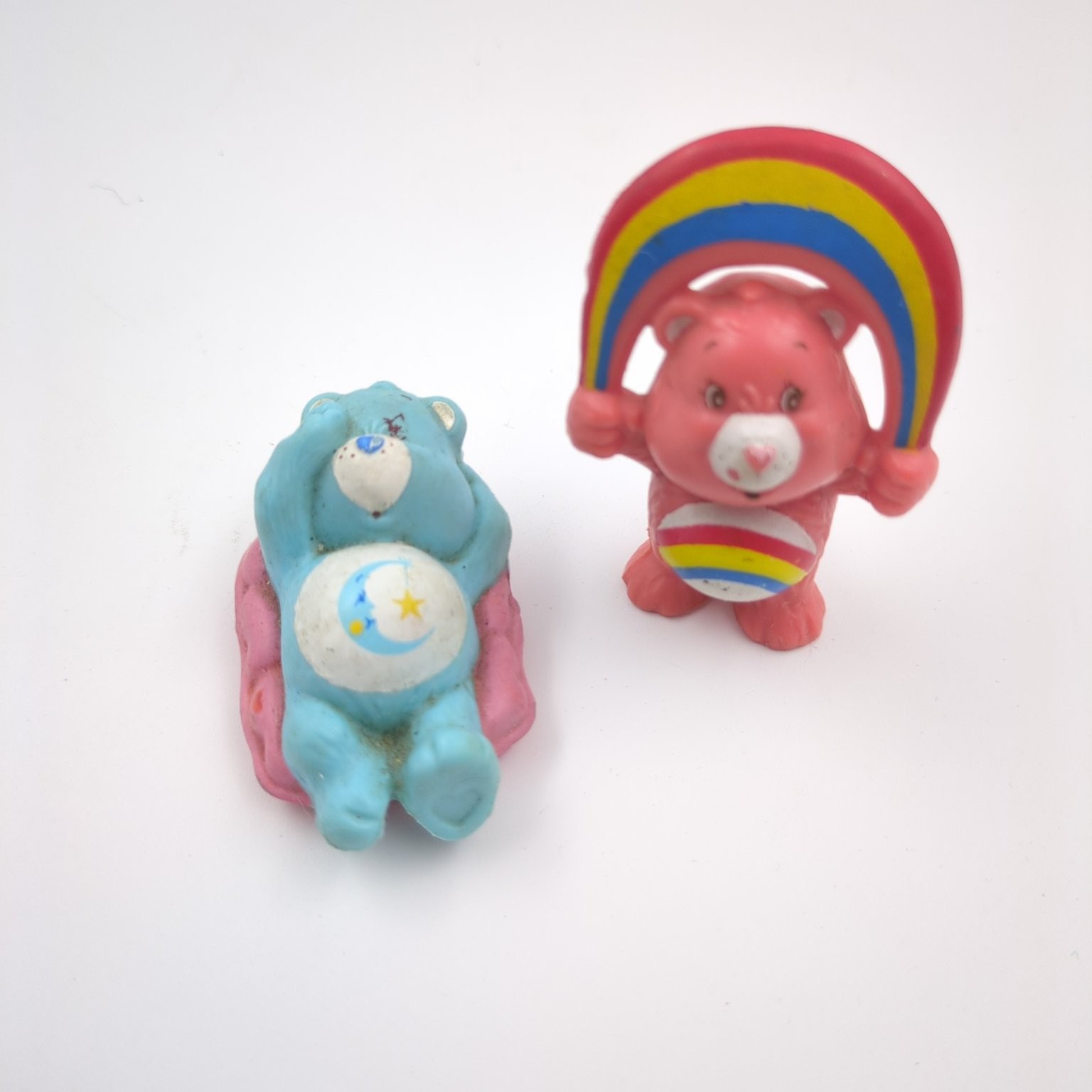 Care Bears Cheer Bear Rainbow Bedtime Bear Cloud PVC Mini Figure 1983 VTG Lot