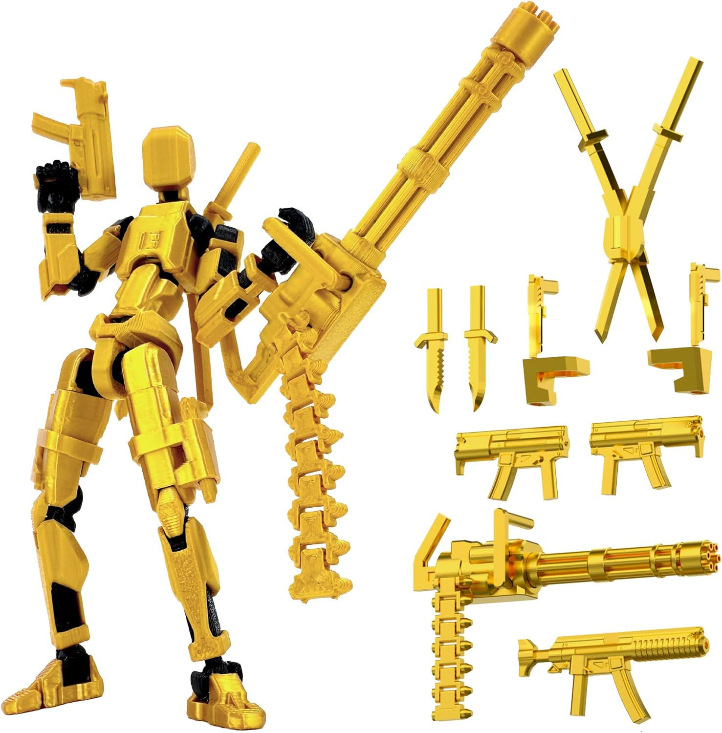 Gatling Gun T13 Titan 13 Action Figure Set【Assembled】, Robot Action Figure 3D Pr