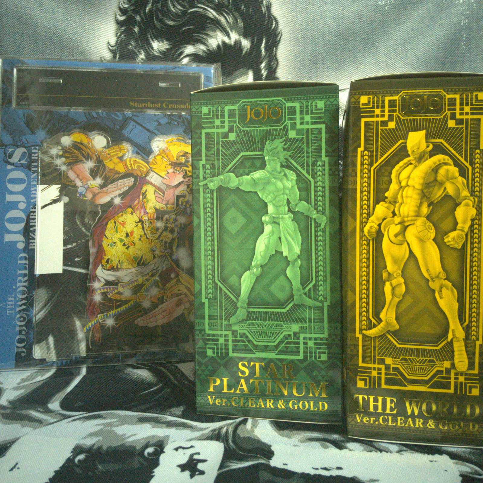 Medicos Super Action Statue JoJo Star Platinum clear , The World , Acrylic Stand