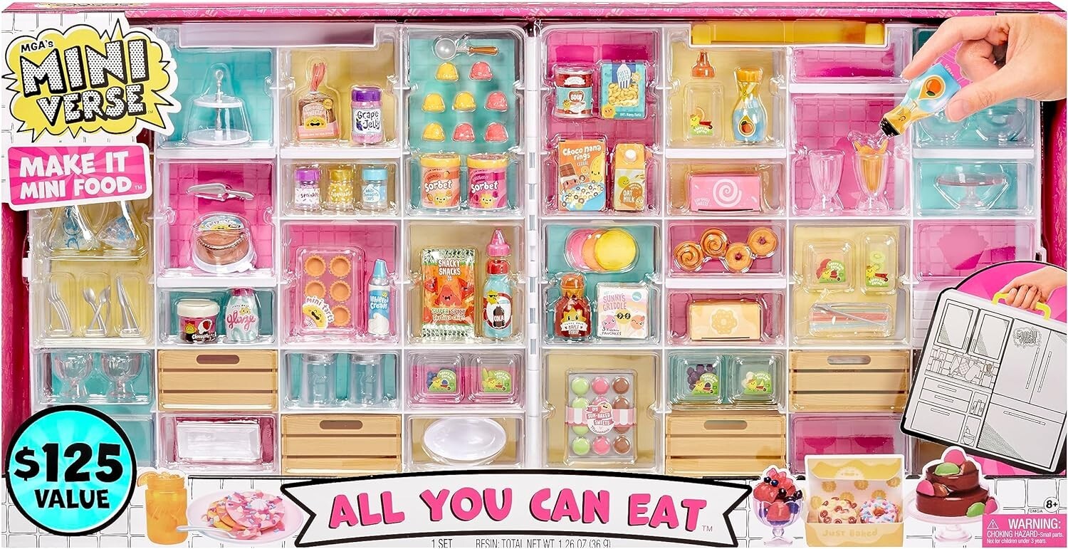 MGA Miniverse Make It Mini Food All You Can Eat Collection Case 101+ Pieces New