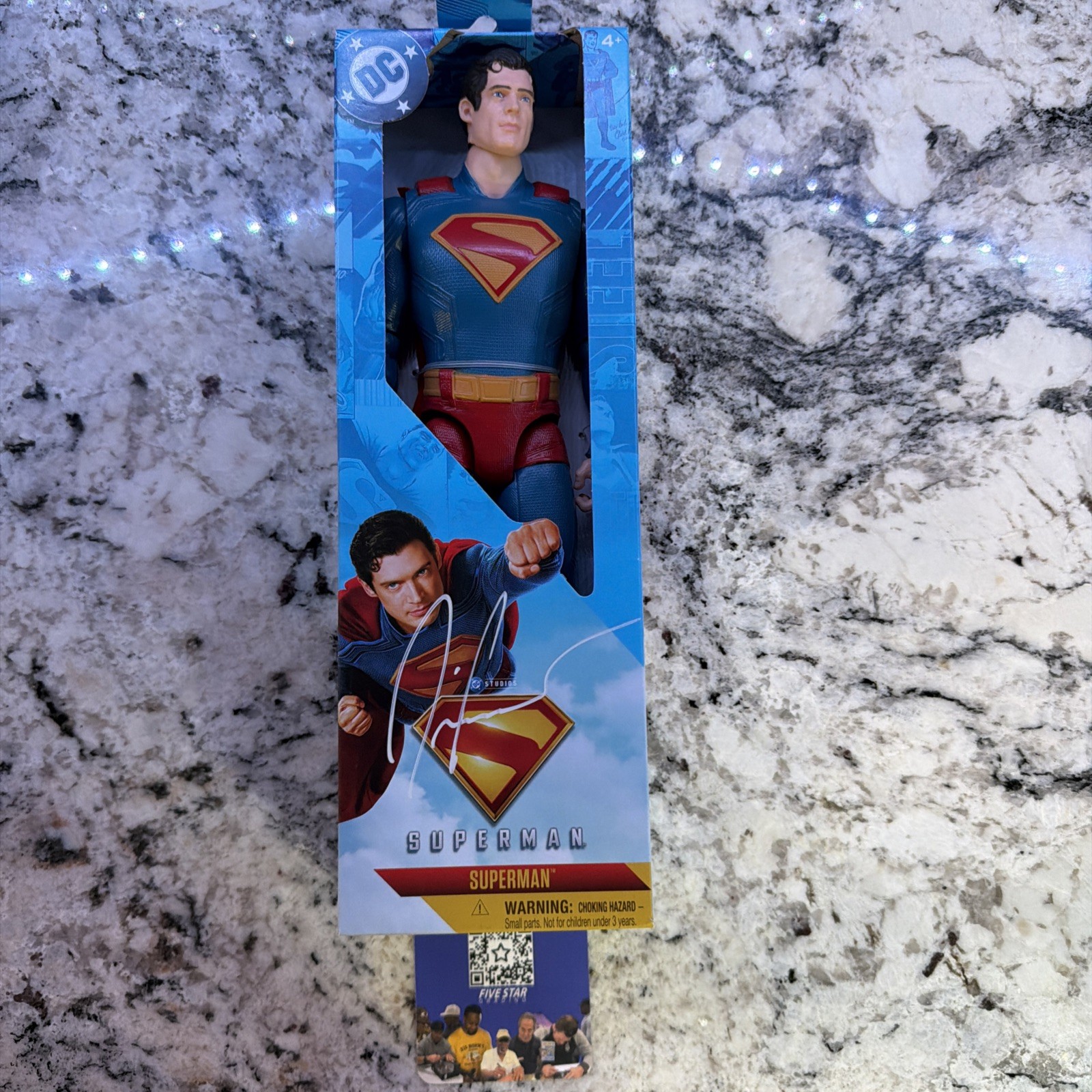 SUPERMAN MOVIE 12” Figure Hand Signed David Corenswet, DC Studios, New With COA