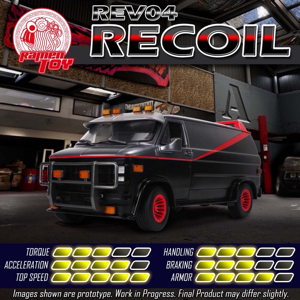 Ramen Toy REV04 Recoil A-Team van R.E.V.04 6-Inch 1/12 Scale Fits Marvel Legends
