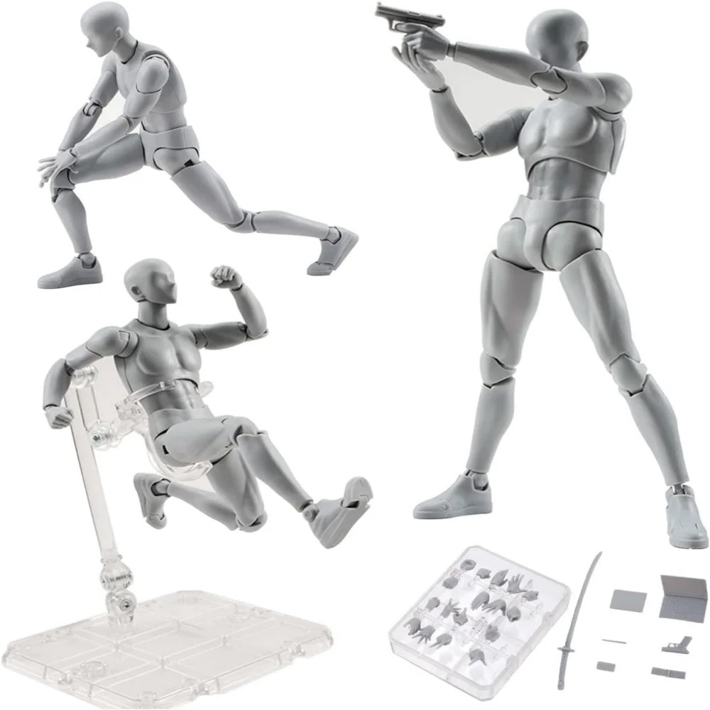 Articulated Male & Female Artist Mannequins PVC Action Figure Drawing Model Set