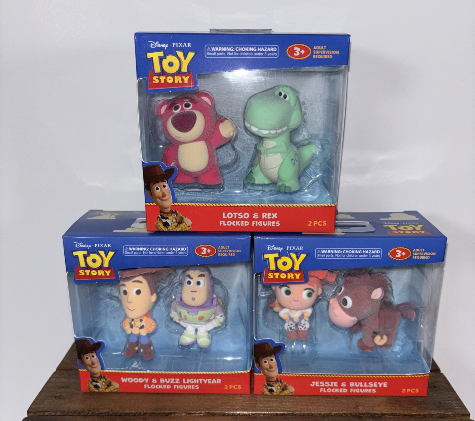 Disney Toy Story 2″ Flocked Figures Jessie Bullseye Woody Buzz Lotso Rex 2026