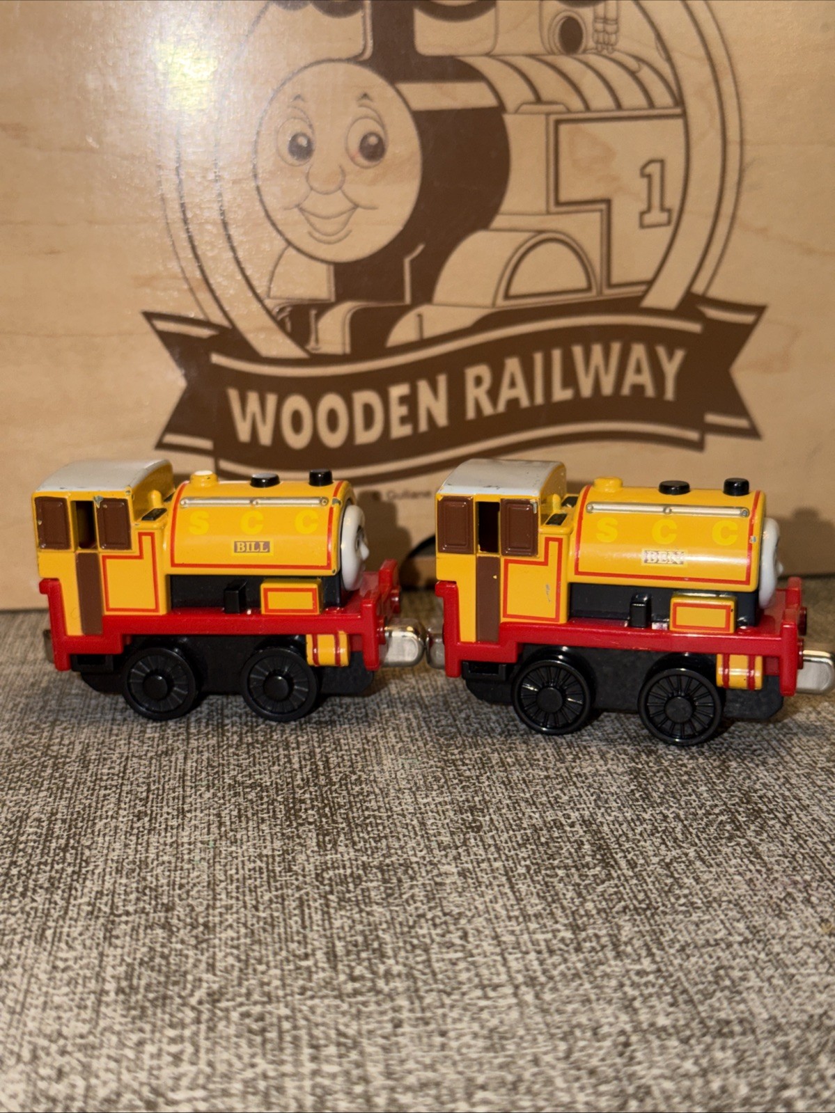 BILL & BEN ! THOMAS FRIENDS TRAIN TAKE ALONG N PLAY DIECAST 2009 TWINS CGI FACE