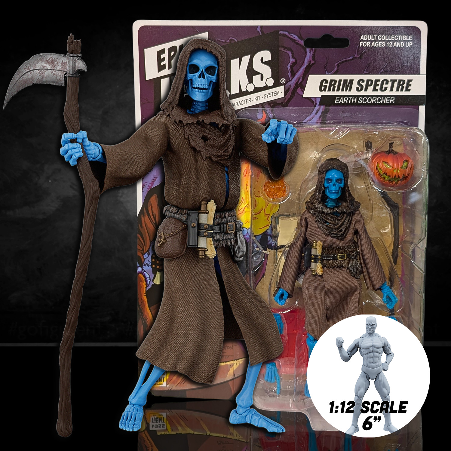 Grim Spectre: Earth Scorcher (Epic H.A.C.K.S.) 6″ Action Figure – Oversized 1:12