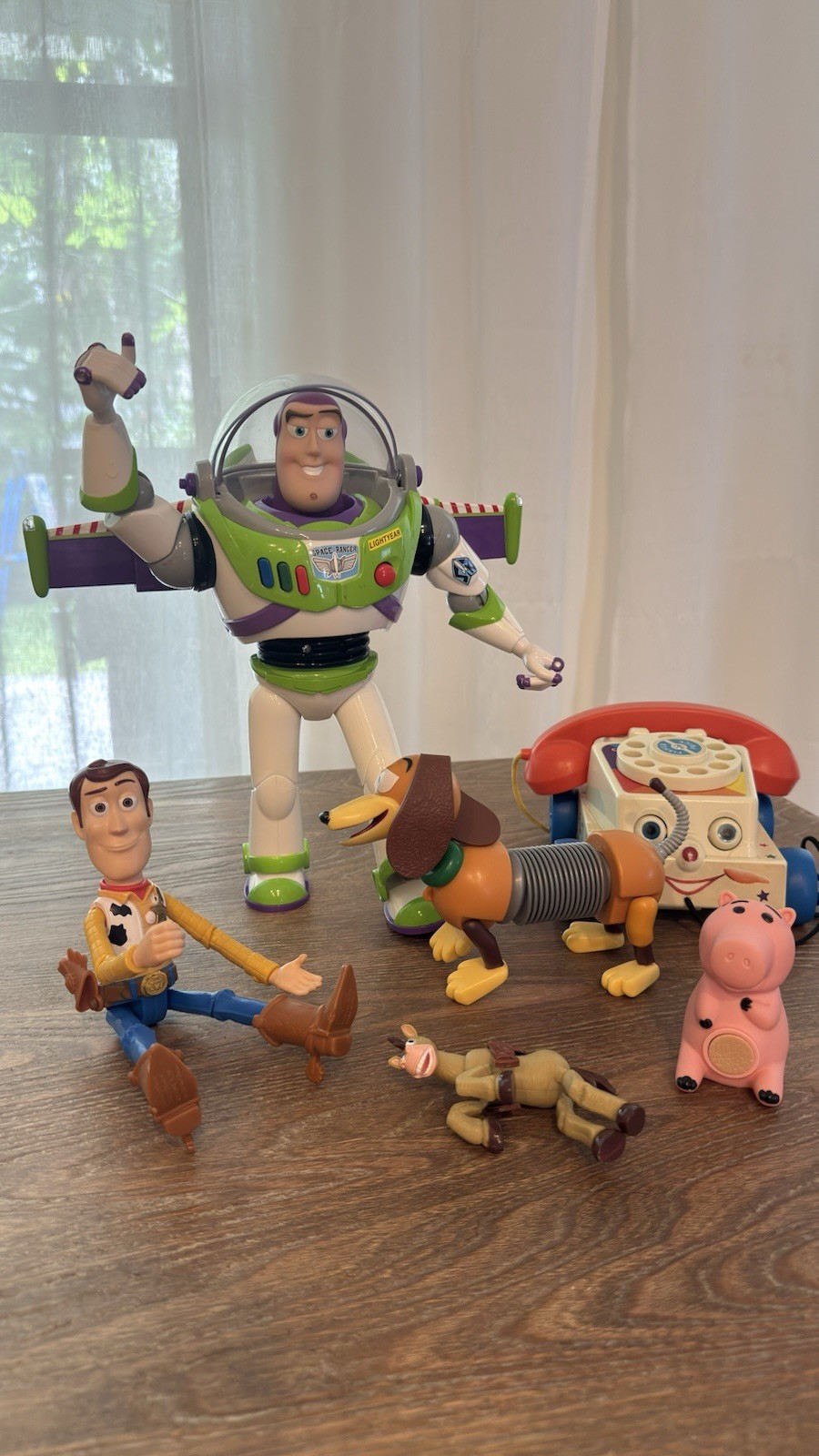 Vintage Toy Story Disney Action Figure Lot Buzz Lightyear Woody Slinky Hamm