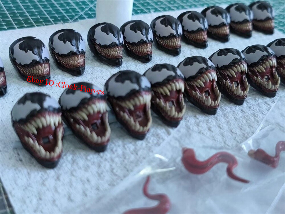 1/12 Painted Agent Venom Thompson Head Carved Model Fit 6” Action Figure Body