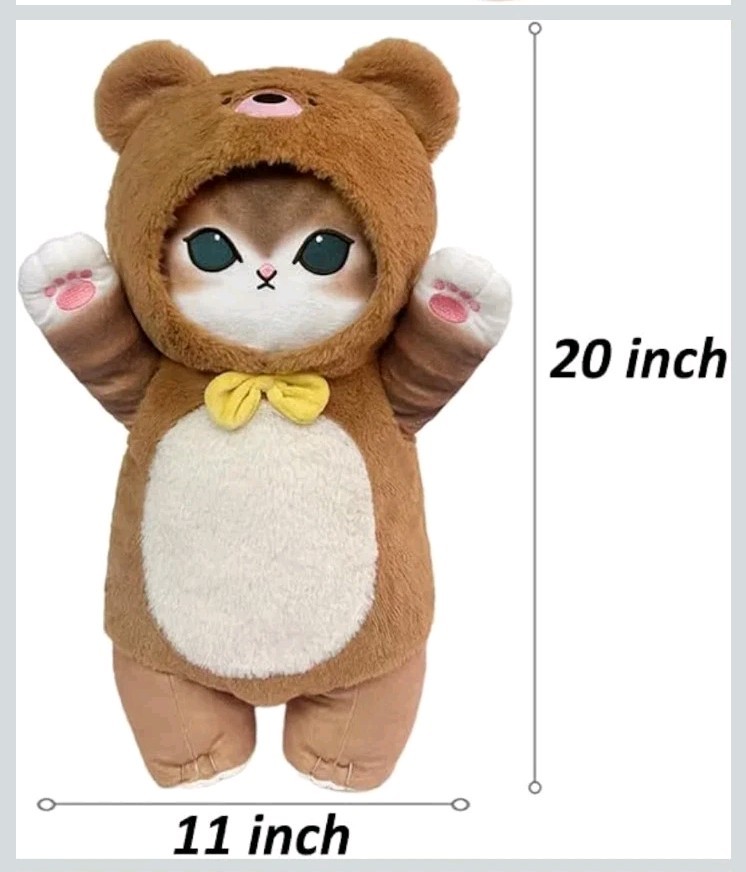 Mofusand Cat Bear Costume Plush 20″ Large Soft Stuffed Animal w/ Tags Kawaii