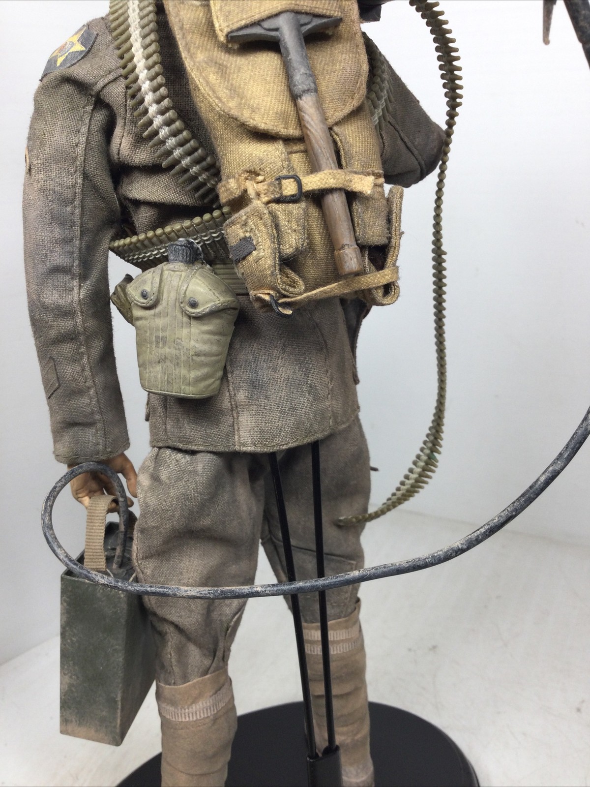 1/6 CUSTOM WW1 US 2ND INFANTRY DIV BROWNING .30 CAL MACHINEGUNNER +STAND