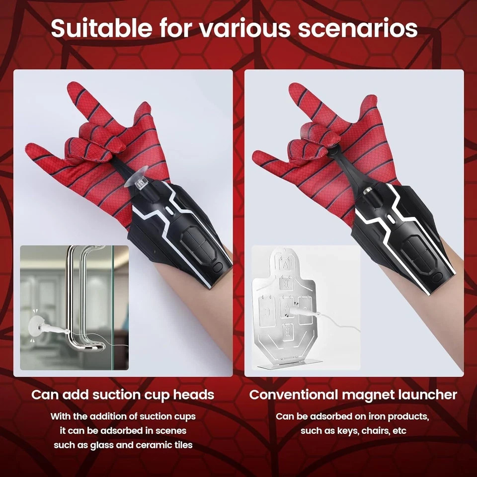 Spider Man Launcher Glove Cosplay Spider String Web Shooter Toys For Children