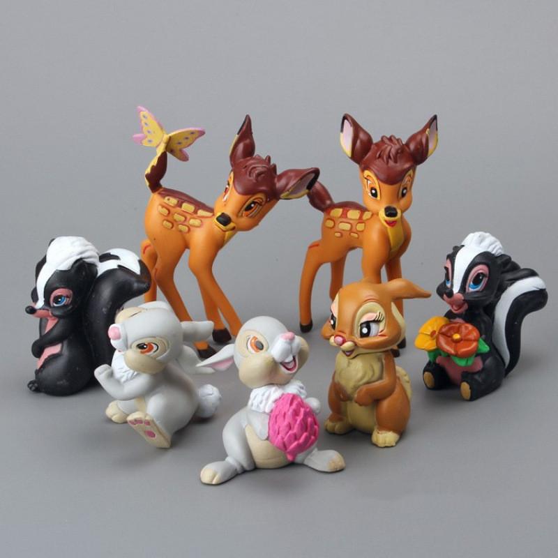 Bambi Set of 7 Different PVC Cake Toppers Mini Figures. Free Shipping US Seller