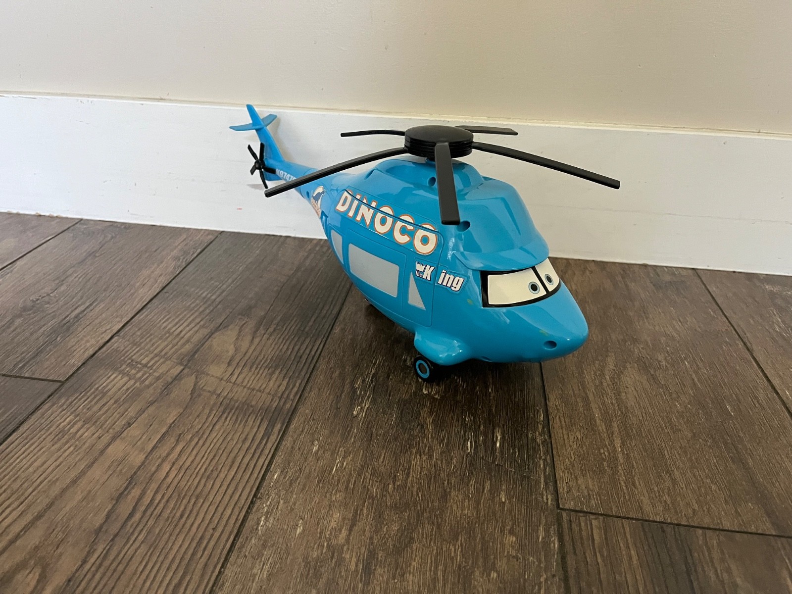 Disney PIXAR 2006 The King Dinoco Talking Helicopter WORKS Blue