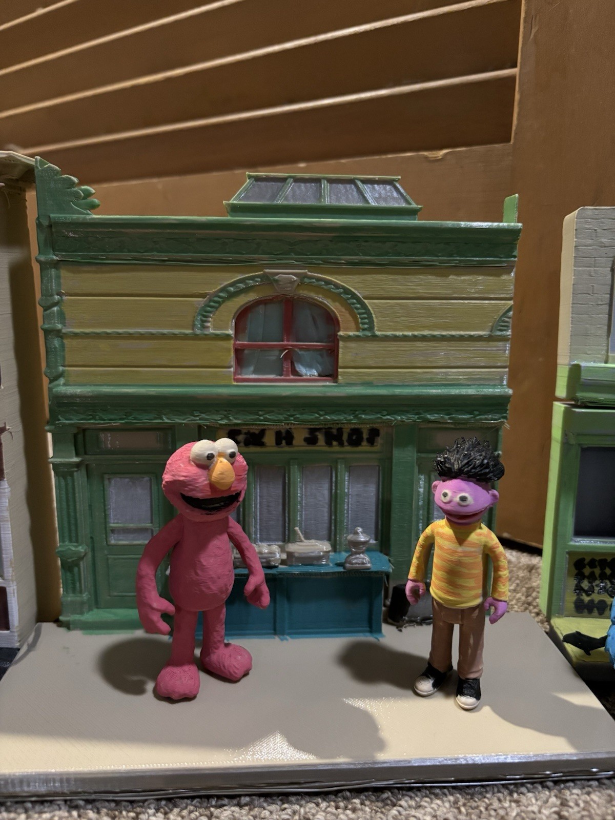 Sesame Street Custom Super7 Style Scale Diorama The Fix It Shop