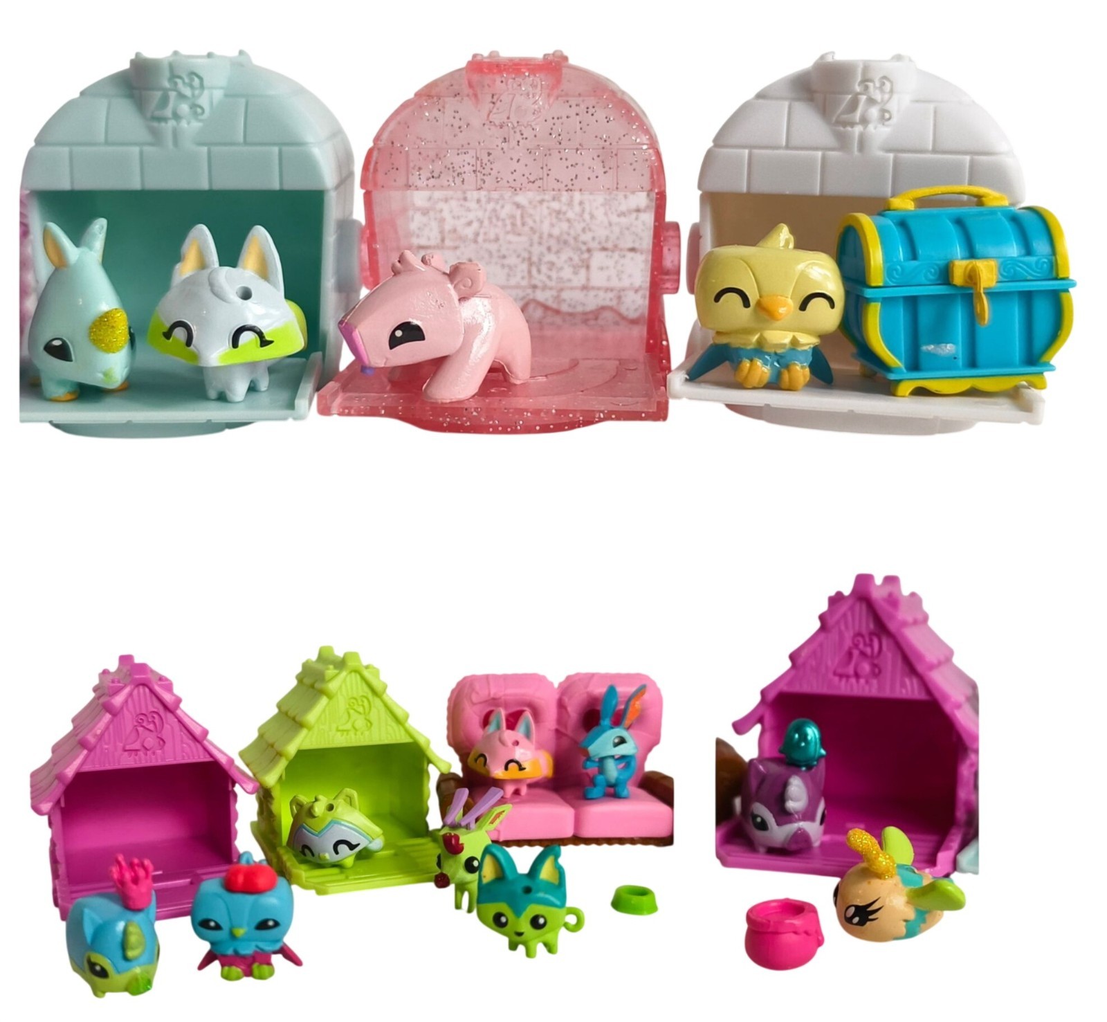 Animal Jam 26 pc Mini Animal Figures Playset Bundle Houses Accessories Jazwares