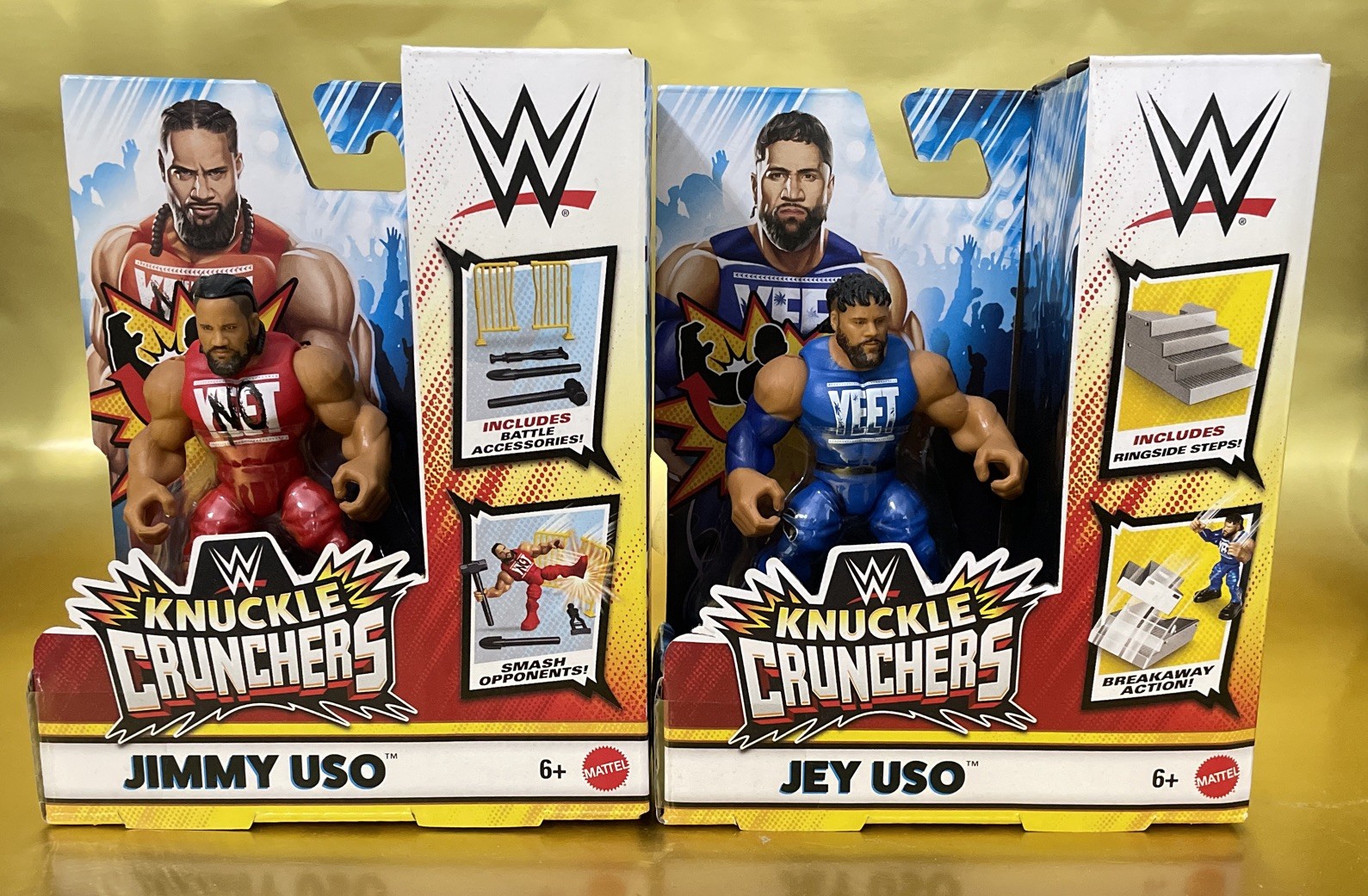 Mattel WWE Knuckle Crunchers Series 5 JEY & JIMMY USO “YEET”