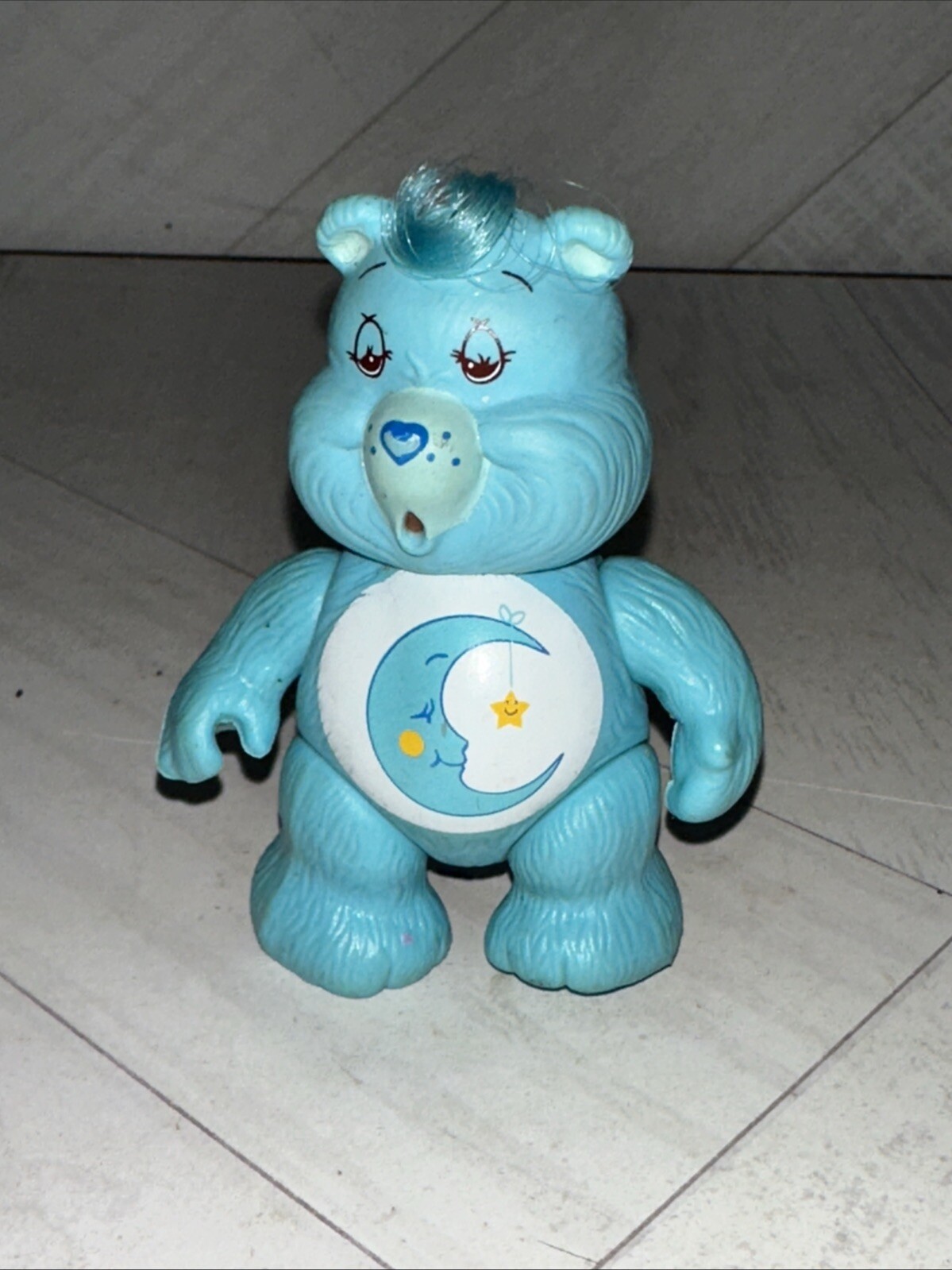 Vintage 1983 Care Bears Bedtime Bear 3” Blue Poseable Toy Figure Kenner