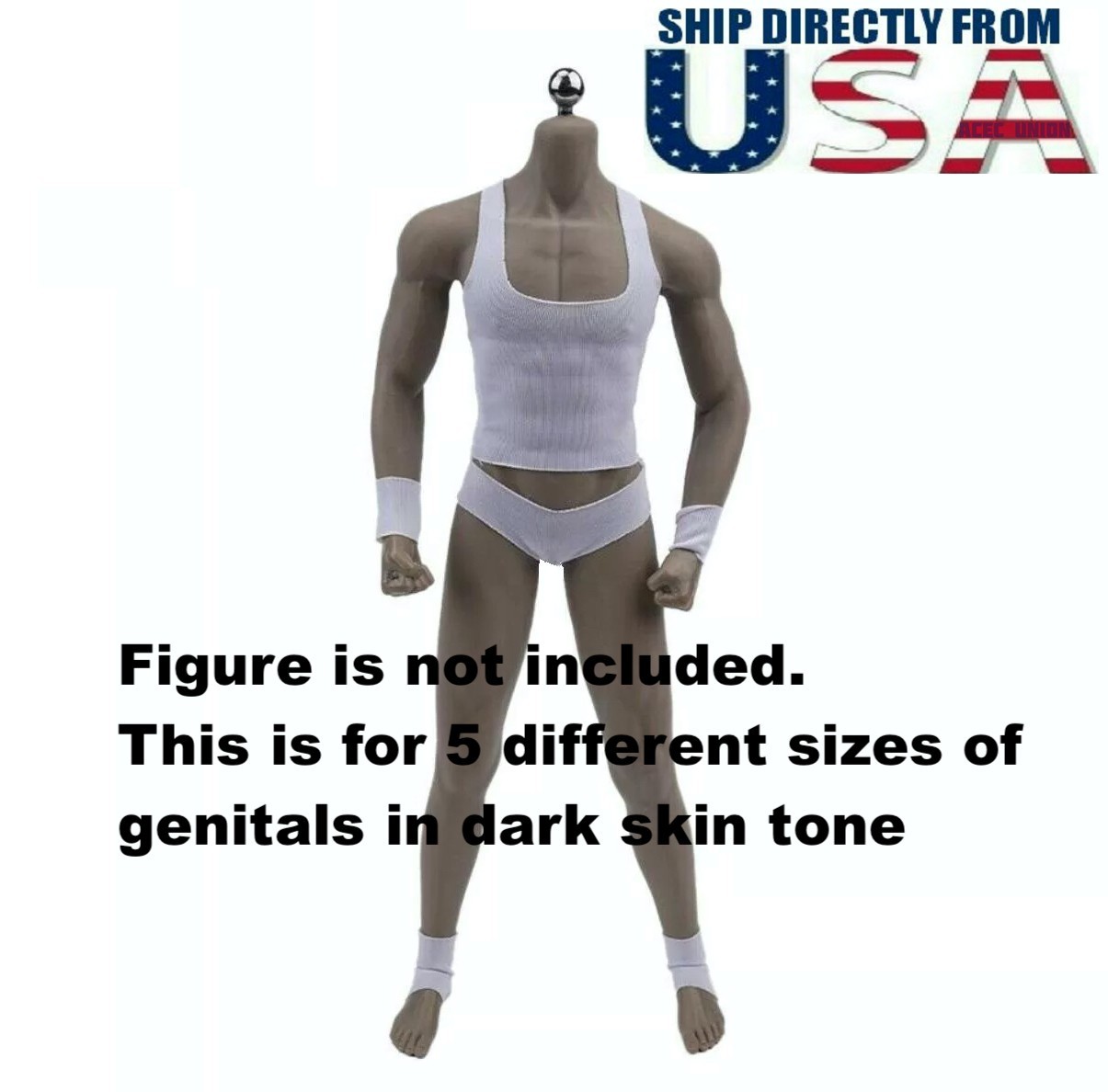 5 x BIG 1/6 Scale Male Dark Skin Body Parts For 12″ Male Body Phicen TBLeague